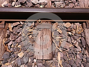 Close-up of train tracks