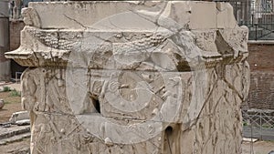 Close up of trajans column in rome