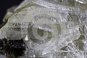 Close up on a transparent albite mineral