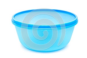 Empty transparent plastic bowl isolated