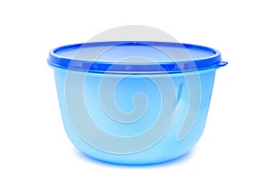 Empty transparent plastic bowl isolated