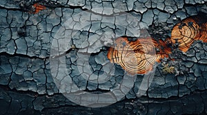 A close up of a tree that has been burned on the bark, AI