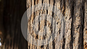 Close up of tree trunk and its textured bark