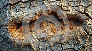 Close-Up of Tree Trunk With Peeling Bark