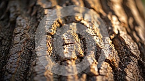 A close up of a tree trunk with some bark on it, AI