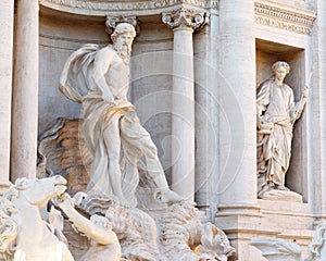 Close up of Trevi Fountain, Rome, Italy