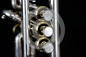 Close up of the trumpet silverplated