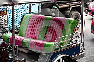 Close up tuktuk taxi in Bangkok, Thailand