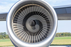 Close Up Turbine Jet Engine