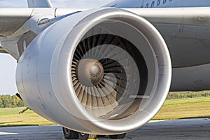 Close Up Turbine Jet Engine