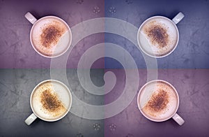 Close up Turkish salep milky traditional hot drink