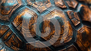 Close-up of a Turtle Shell's Textured Pattern