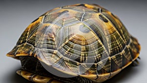 Close up turtle shell showing detailed pattern and texture