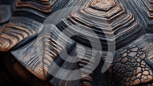 Close-up of Turtle Shell Texture, Detailed Pattern and Scales (ai generated) ai generated