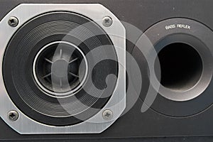 Close up of a tweeter speaker photo