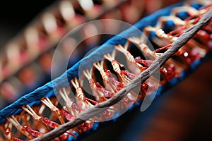 Close Up of Twisting DNA Helices. Abstract Repetitive Pattern on Simple Background photo