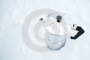 Close-up of two coffee moka over white background