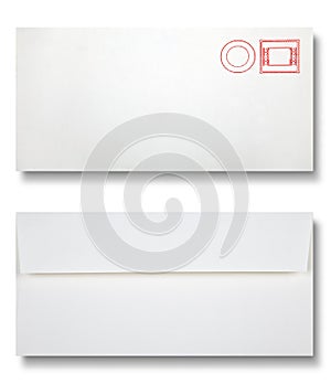 Close-up of two envelopes.