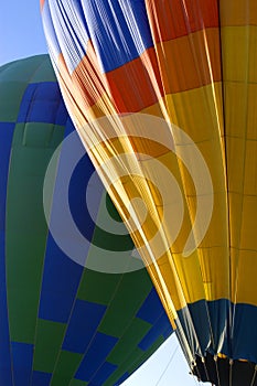 Close up of two hot air balloons