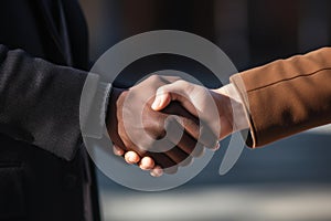 A Close Up Of Two People Shaking Hands