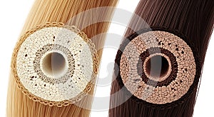 Close up of two rolls of hook and loop fastener material