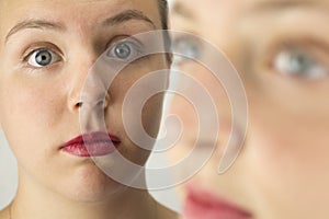 Close up of Two Young Girls Faces