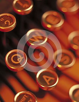 Close up of typewriter keys