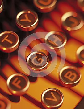 Close up of typewriter keys