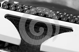 Close-up typewriter. Old things