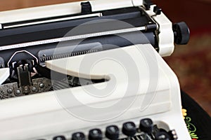 Close-up typewriter. Old things