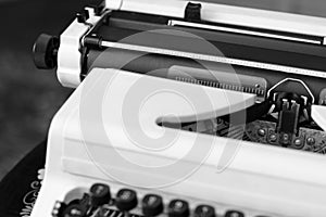 Close-up typewriter. Old things