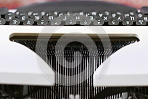 Close-up typewriter. Old things