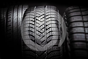 Close up tyre profile car tires