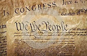 Close-up of the U.S. Constitution photo