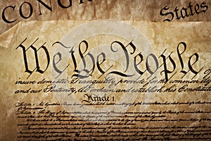 Close-up of the U.S. Constitution photo