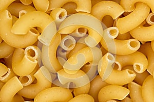Raw macaroni n a close up