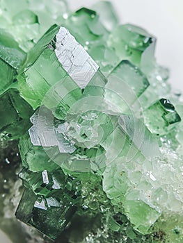 Uncut green chrysolite crystal. photo