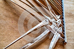 Woven texture of straw mat