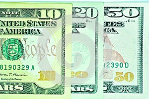 Close-up United State of America Dollar bank notes, USD Currency