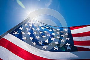 Close up United States of America flag