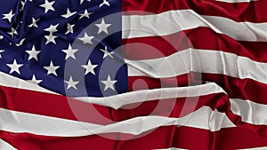 a close up of United States flag, 3D illustration