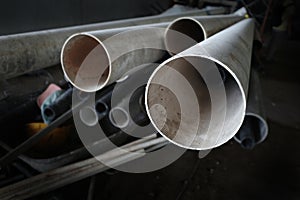 Close up of Unplasticized Polyvinyl Chloride (UPVC) pipes