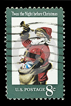 Colourful USA postage stamps at Christmas