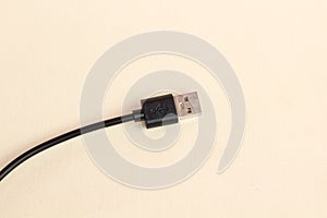 Close up of usb cable isolated on white background. Usb cable or adapter cable.