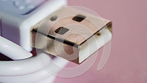 Close up of a usb cable. Macro of technology style