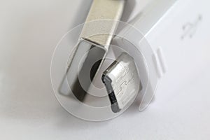 Close-up usb type a and type c for mobile phone