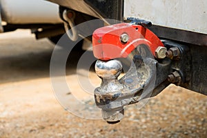 Close up of a useful 4x4 REAR TOW BAR with safety lock and some