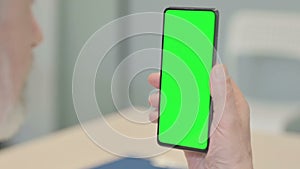 Close Up of Using Smartphone with Green Screen