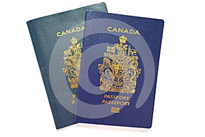 Close up of valid Canadian passports