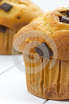 Close up of a vanilla muffin